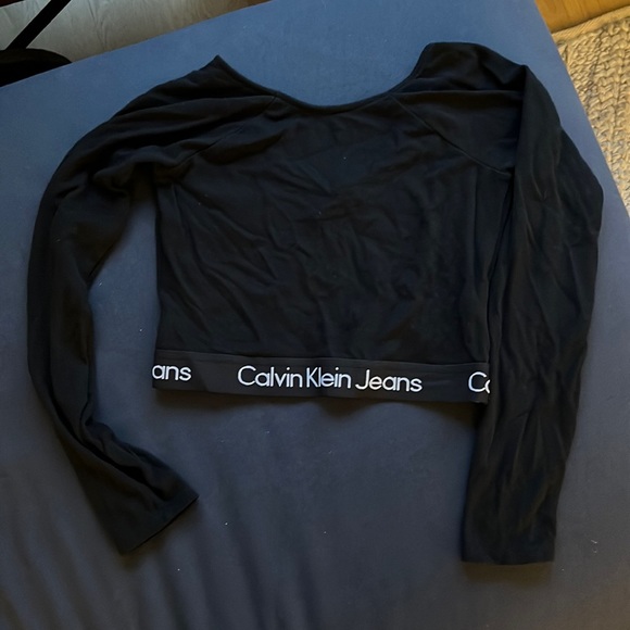 Calvin Klein jeans logo tape crop top - Picture 2 of 7